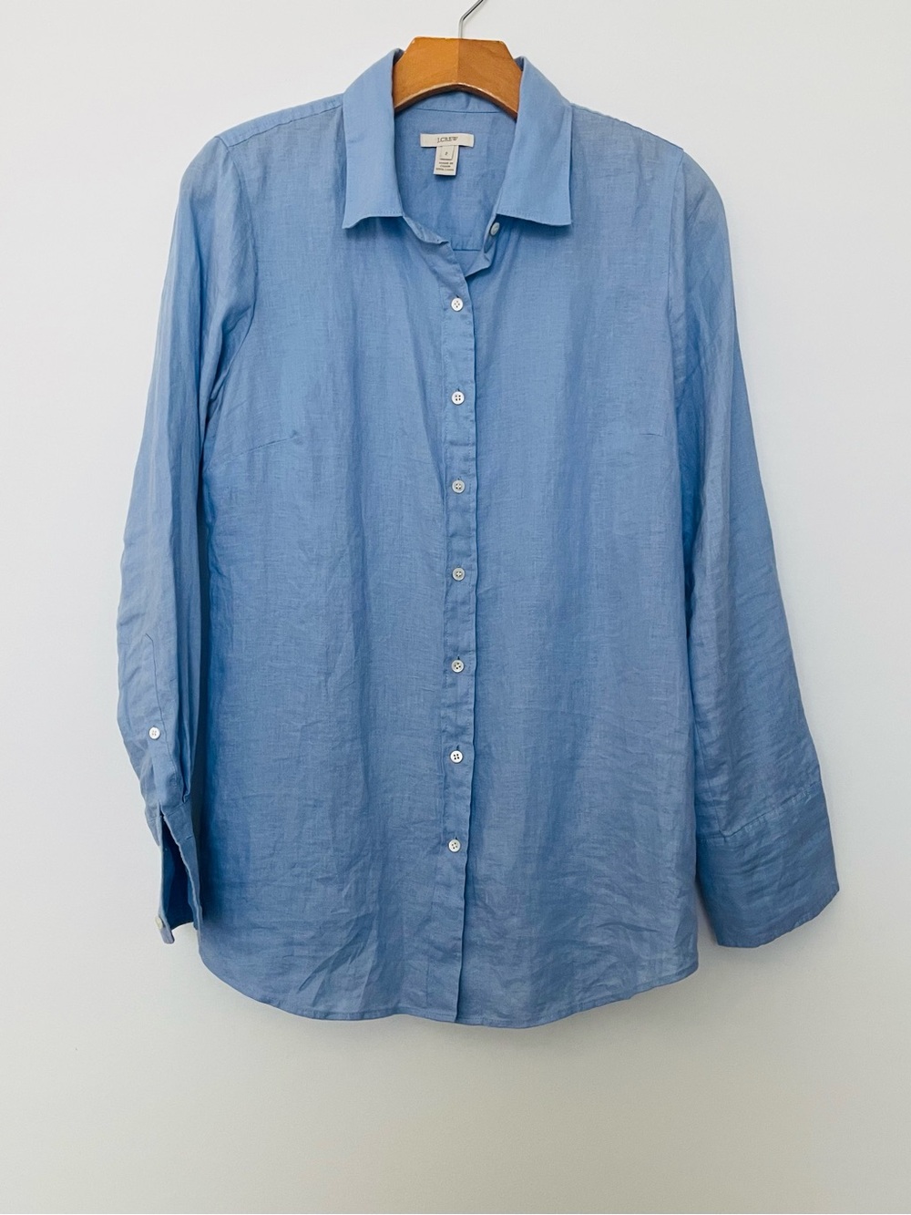 J. Crew Light Blue Linen Button-Down Shirt